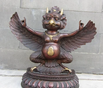 xd 003426 Tibet Red Copper Bronze Gilt Redpoll Winged Garuda God Bird Eagle Buddha Statue
xd 003426 Tibet Red Copper Bronze Gilt Redpoll Winged Garuda God Bird Eagle Buddha Statue