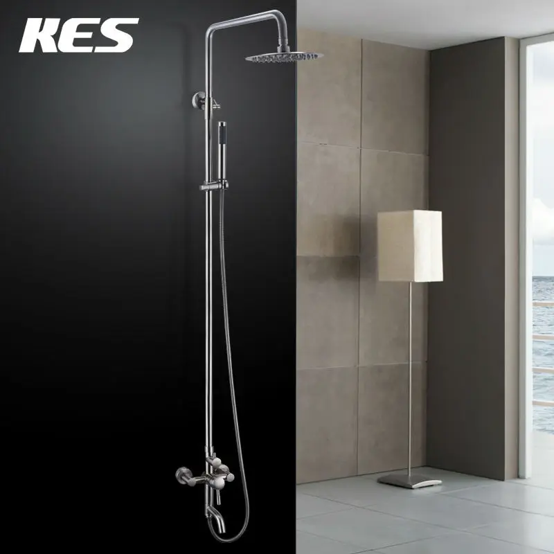 KES X6650B Wall Mount Tub Faucet with Round Single-Function Hand Shower and Metal Lever Handles for Shower System, Brush Steel
KES X6650B Wall Mount Tub Faucet with Round Single-Function Hand Shower and Metal Lever Handles for Shower System, Brush Steel