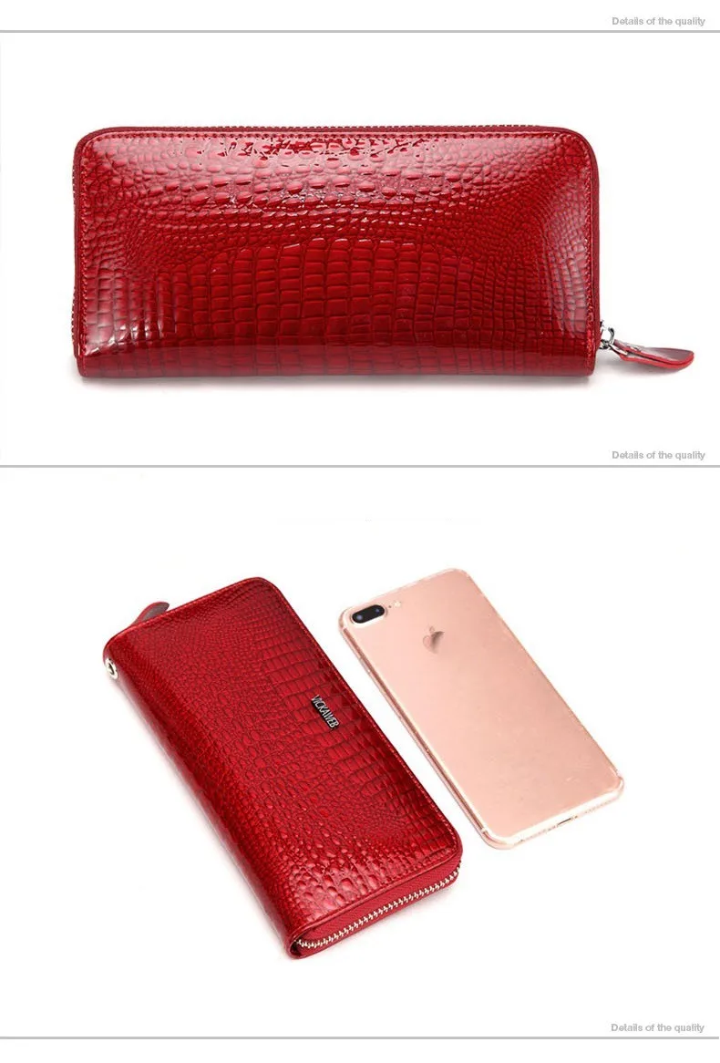 VICKAWEB Wristlet Wallet Purse Genuine Leather Wallet Female Long Zipper Women Wallets Card Holder Clutch Ladies Wallets 2017-20170908_011745_012