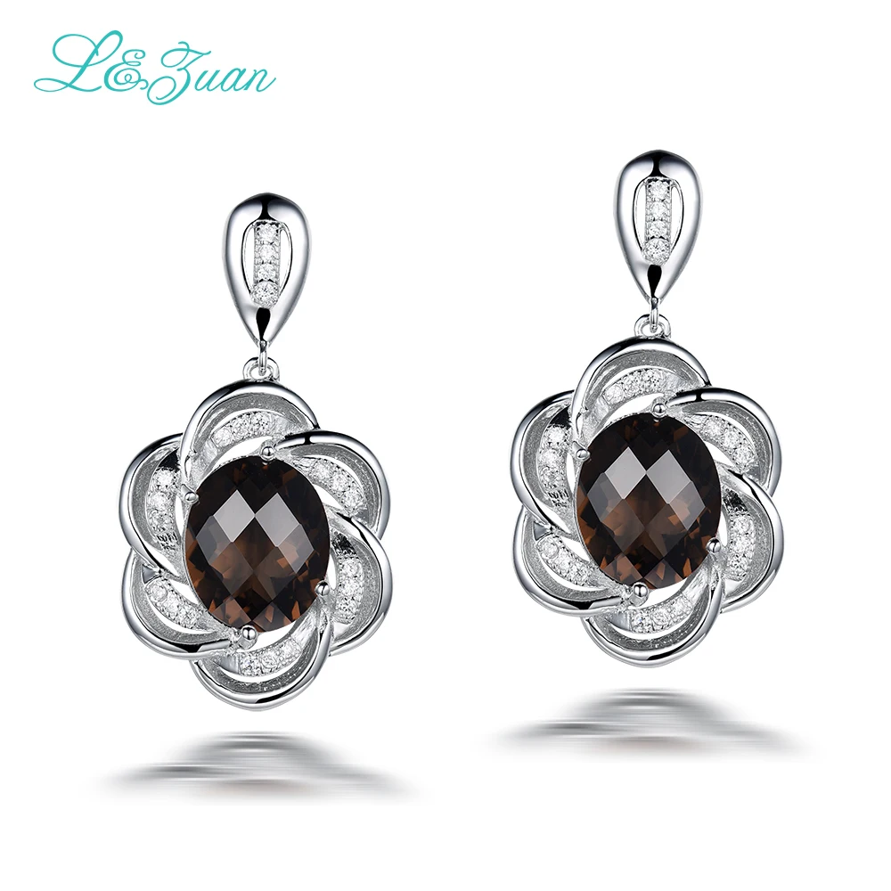 I&zuan 9.83ct Natural Smoky Quartz Drop Earrings 100% 925 Sterling Silver Jewelry Luxury Flower Earrings For Women 
I&zuan 9.83ct Natural Smoky Quartz Drop Earrings 100% 925 Sterling Silver Jewelry Luxury Flower Earrings For Women