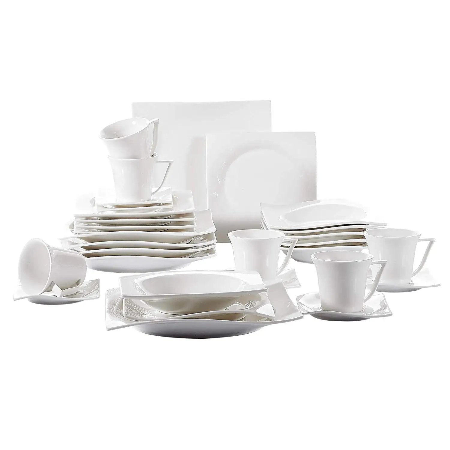 Vancasso 30-Pieces Porcelain Dinnerware Sets Cream White Glazed Cups Saucers Dessert Plates Dinner Service Set for 6person
Vancasso 30-Pieces Porcelain Dinnerware Sets Cream White Glazed Cups Saucers Dessert Plates Dinner Service Set for 6person
