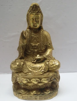 High 8 inch Metal crafts Art & Collectible Chinese Brass Carved Guanyin Statue/Buddha Sculpture 02
High 8 inch Metal crafts Art & Collectible Chinese Brass Carved Guanyin Statue/Buddha Sculpture 02