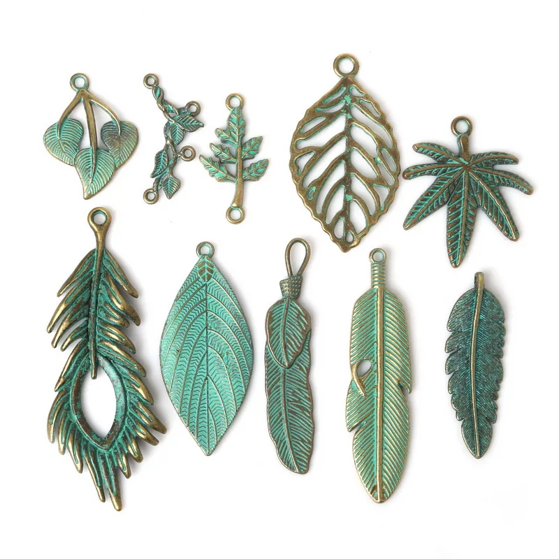 New Style Verdigris Patina Plated Vintage Zinc Alloy Maple Leaves Feather Pendants Charms for Necklace DIY Jewelry Findings
New Style Verdigris Patina Plated Vintage Zinc Alloy Maple Leaves Feather Pendants Charms for Necklace DIY Jewelry Findings