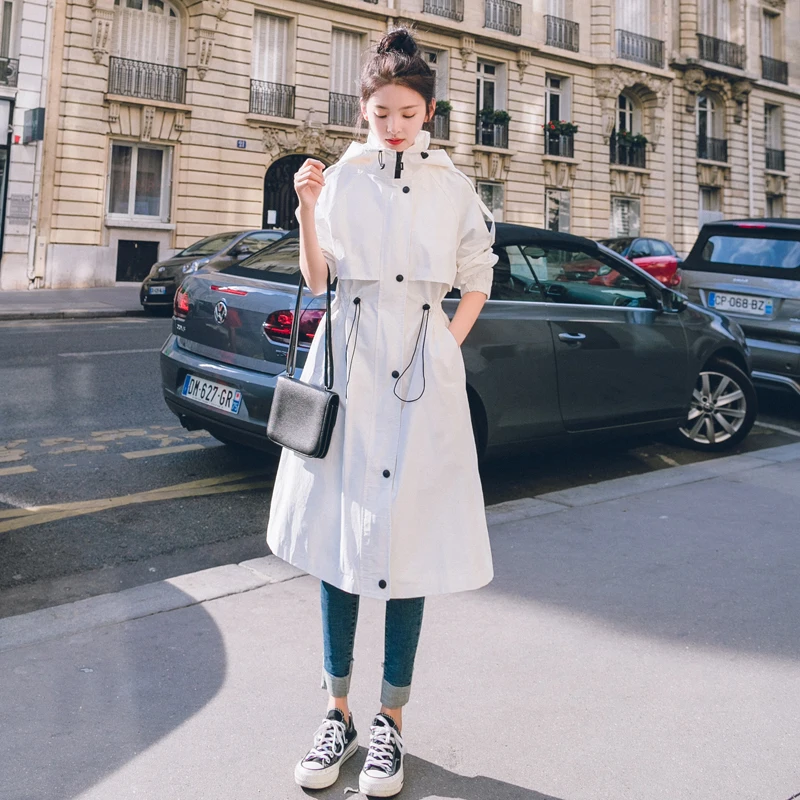 Fashion Womens Trench Coats Hooded Long Adjustable Waist Spring Autumn Windproof Lady Female Casual Clothes Red White Green
Fashion Womens Trench Coats Hooded Long Adjustable Waist Spring Autumn Windproof Lady Female Casual Clothes Red White Green