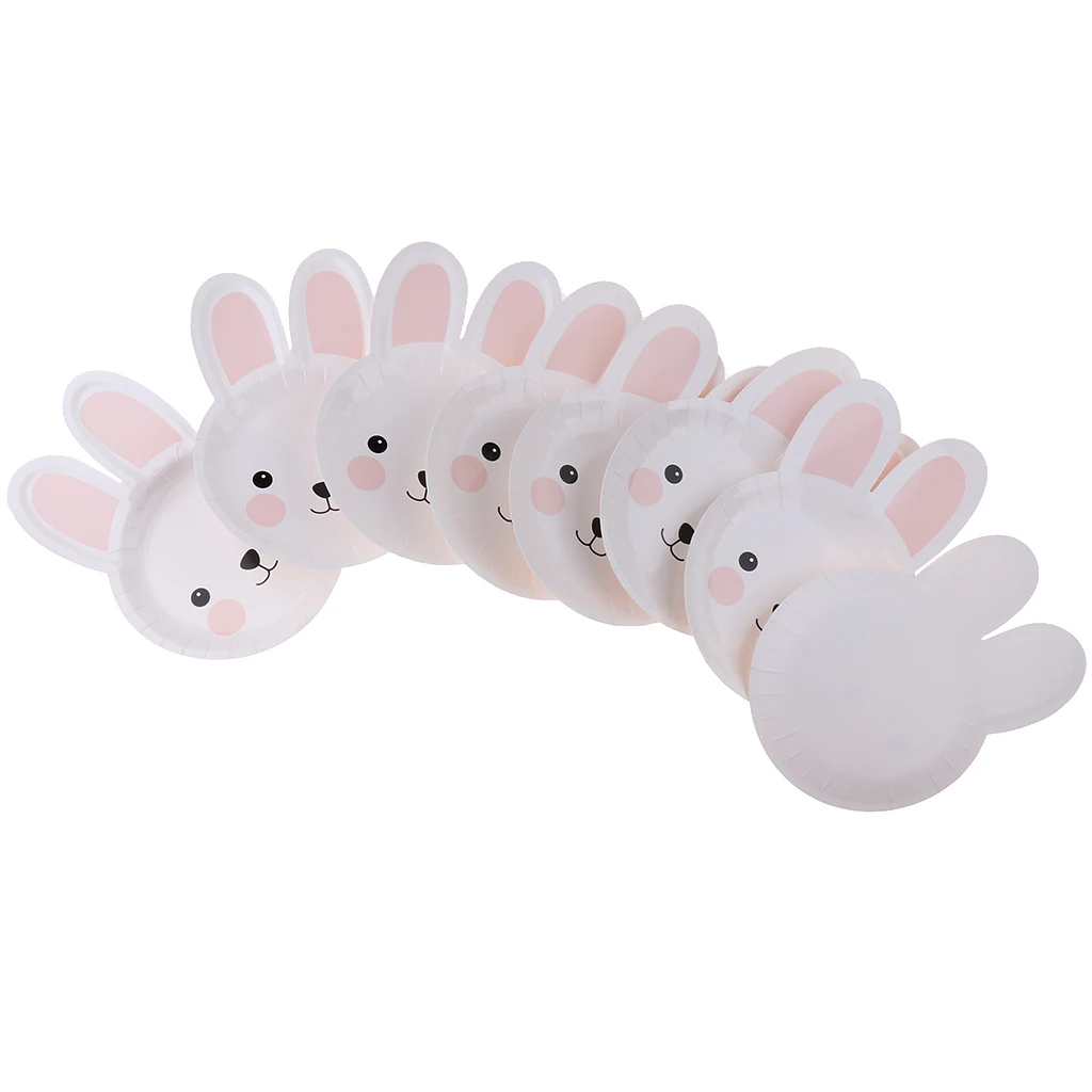 Pack of 8pcs Easter Holiday Bunny Disposable Plates Party Table Decor for putting slice cakes cupcakes muffins Pack of 8pcs Easter Holiday Bunny Disposable Plates Party Table Decor for putting slice cakes cupcakes muffins