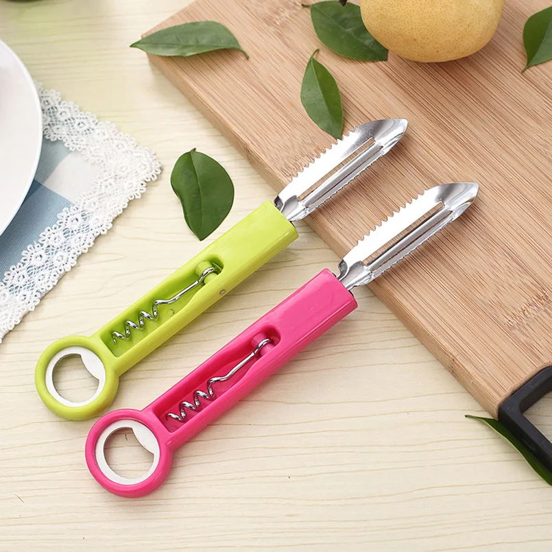 Multifunctional Stainless Steel Blade Fruit Peeler Potato Vegetable Cutter Slicer Beer Wine Opener Kitchen Accessories Gadgets
Multifunctional Stainless Steel Blade Fruit Peeler Potato Vegetable Cutter Slicer Beer Wine Opener Kitchen Accessories Gadgets