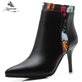 Sgesvier 2018 new arrival boots women pointed toe ankle boots zipper elegant embroider high heel boots fashion dress shoes OX940
Sgesvier 2018 new arrival boots women pointed toe ankle boots zipper elegant embroider high heel boots fashion dress shoes OX940