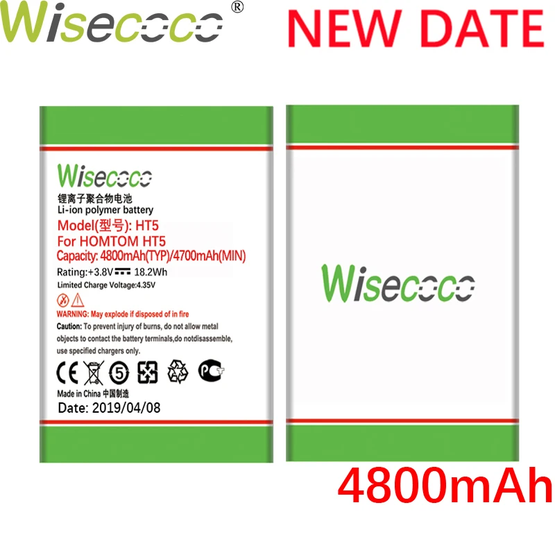 Wisecoco HT5 4800mAh Newly Produced Battery For HOMTOM HT5 HT 5 Phone Battery Replacement + Tracking Number
Wisecoco HT5 4800mAh Newly Produced Battery For HOMTOM HT5 HT 5 Phone Battery Replacement + Tracking Number