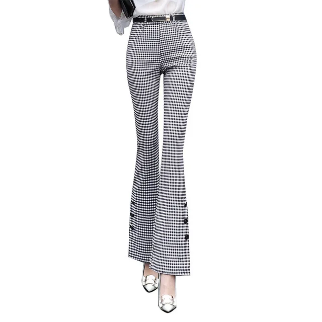 Office Lady Slim Fit Dress Flared Pants For Women Elegant Plaid Formal Work Wear Bell Bottom Suit Pant Trouser Woman Pantalon
Office Lady Slim Fit Dress Flared Pants For Women Elegant Plaid Formal Work Wear Bell Bottom Suit Pant Trouser Woman Pantalon