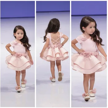 Pink Cute Flower Girl Dresses Illusion Neck Short Mini Ball Gown Wedding Party Gowns Cupcake First Communion Dresses
Pink Cute Flower Girl Dresses Illusion Neck Short Mini Ball Gown Wedding Party Gowns Cupcake First Communion Dresses