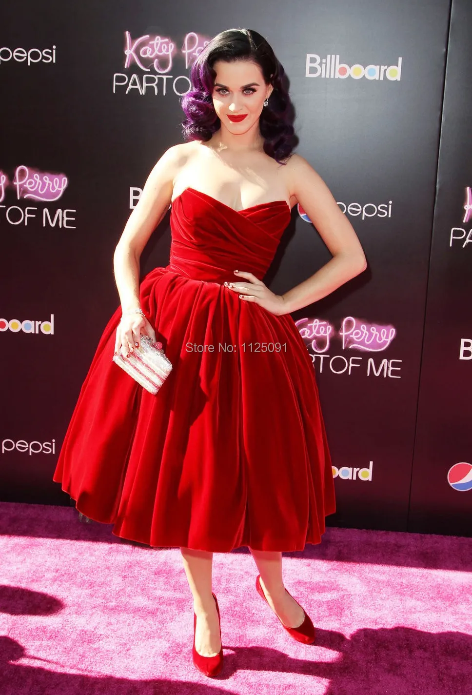 2019 Katy Perry Red Velvet Short Prom Dress Ball Gown Strapless Tea Length Evening Celebrity Dress High Quality Custom Made
2019 Katy Perry Red Velvet Short Prom Dress Ball Gown Strapless Tea Length Evening Celebrity Dress High Quality Custom Made