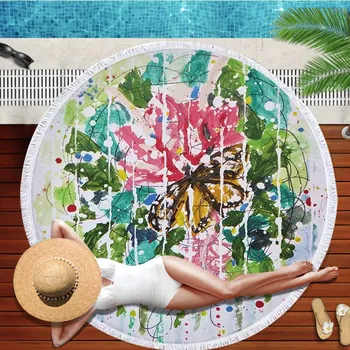 Colorful Paint Butterfly Round Beach Towel Microfiber Absorbent Travel Swimming Sports Towels Picnic Blanket Serviette De Plage
Colorful Paint Butterfly Round Beach Towel Microfiber Absorbent Travel Swimming Sports Towels Picnic Blanket Serviette De Plage