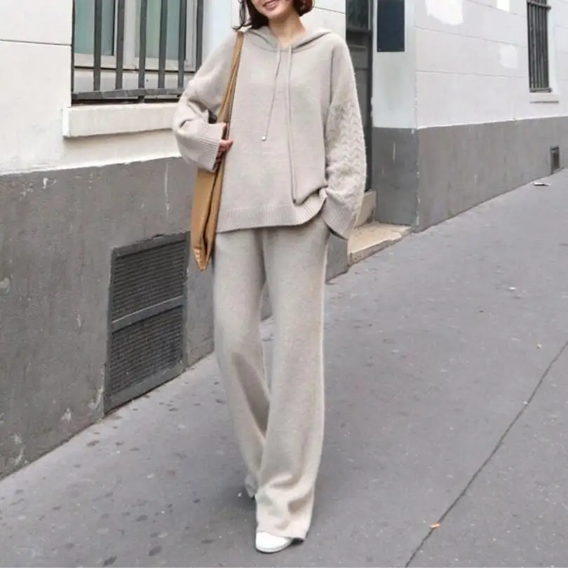 Taotrees Women Sweater Set Two-Piece Set of Straps Casual Loose Thin Splitters Knitwear Wide Leg Pants
Taotrees Women Sweater Set Two-Piece Set of Straps Casual Loose Thin Splitters Knitwear Wide Leg Pants