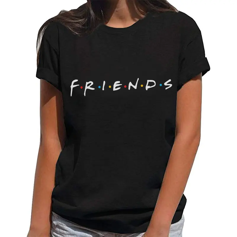 Women Casual Summer Letter Vogue Print Friends Tshirts Femme Short Sleeve Tops Tee O Neck Vintage Black T-shirt Camisetas Mujer
Women Casual Summer Letter Vogue Print Friends Tshirts Femme Short Sleeve Tops Tee O Neck Vintage Black T-shirt Camisetas Mujer