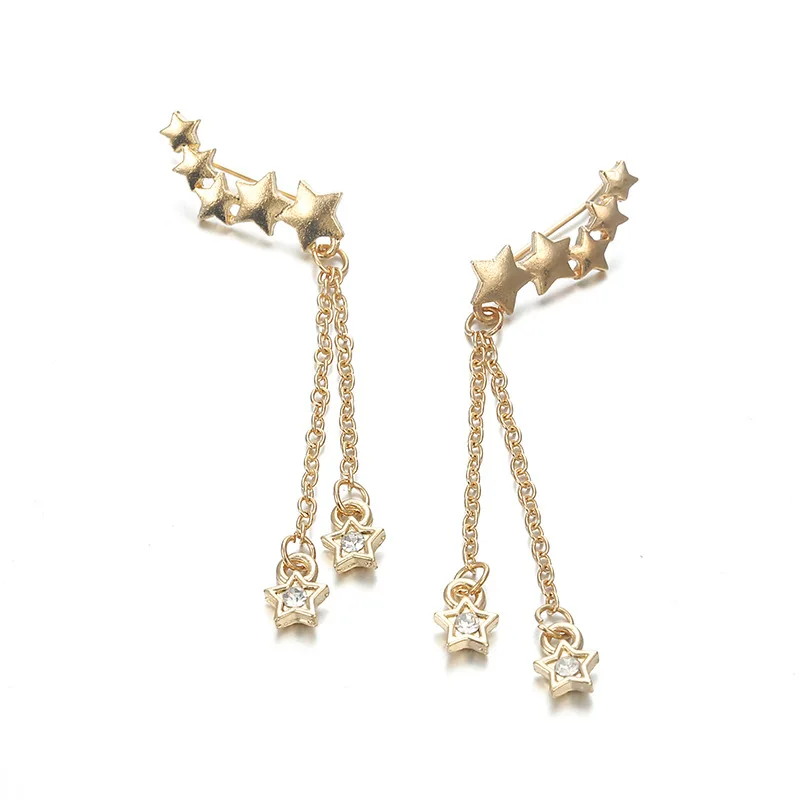 Yunkingdom Shiny Gold Color Long Earrring Star Design Dangle/Drop Earrings for Women Party Jewelry
Yunkingdom Shiny Gold Color Long Earrring Star Design Dangle/Drop Earrings for Women Party Jewelry