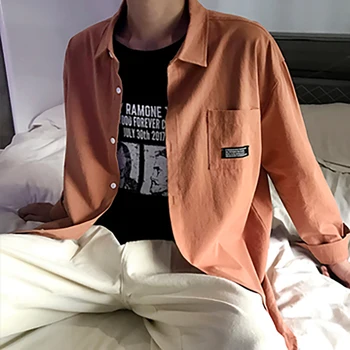 2019Korean Harajuku Cotton Shirts Men BF Pajamas Women Spring Shirt Long Sleeve Loose Couple Shirt Male Drop Shipping Streetwear
2019Korean Harajuku Cotton Shirts Men BF Pajamas Women Spring Shirt Long Sleeve Loose Couple Shirt Male Drop Shipping Streetwear
