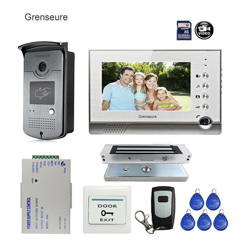 FREE SHIPPING NEW 7" Door Monitor Video Intercom Home Door Phone Recorder System + Waterproof Rain Cover + 8G SD + EM Door Lock
FREE SHIPPING NEW 7" Door Monitor Video Intercom Home Door Phone Recorder System + Waterproof Rain Cover + 8G SD + EM Door Lock