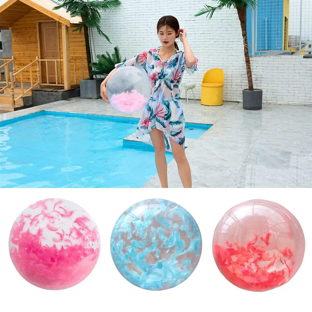 Inflatable Beach Ball Swimming Pool Water Ball Transparent Pool Play Ball Adult Kids Toy Party Game Toys With Built-in Feathers
Inflatable Beach Ball Swimming Pool Water Ball Transparent Pool Play Ball Adult Kids Toy Party Game Toys With Built-in Feathers
