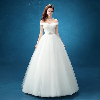 Holievery Off Shoulder Tulle A Line Wedding Dresses with Crystal Sash 2019 Wedding Gowns Floor Length Abito Da Sposa
Holievery Off Shoulder Tulle A Line Wedding Dresses with Crystal Sash 2019 Wedding Gowns Floor Length Abito Da Sposa