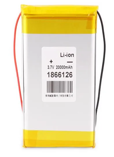 Free shipping 3.7v 20000mah 1866126 polymer lithium rechargeable battery li-ion li-po battery for power bank
Free shipping 3.7v 20000mah 1866126 polymer lithium rechargeable battery li-ion li-po battery for power bank