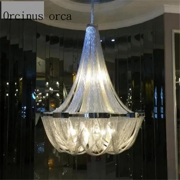 Nordic luxury tassels aluminum chain lights personalized atmosphere villa duplex building, living room Chandelier Postage free
Nordic luxury tassels aluminum chain lights personalized atmosphere villa duplex building, living room Chandelier Postage free