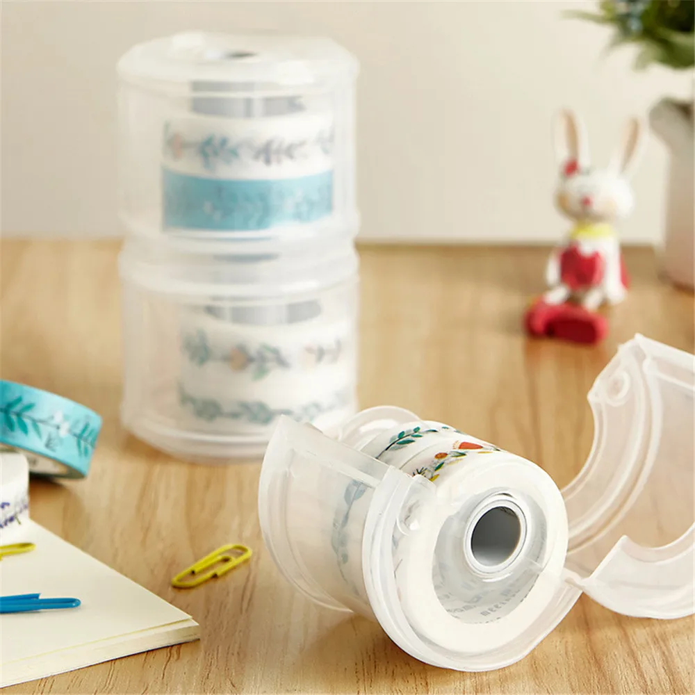 1pc Plastic Clear Washi Tape Dispenser Masking Tape Holder Adhesives Tape Storage Box Desk Organizer School Office Supplies
1pc Plastic Clear Washi Tape Dispenser Masking Tape Holder Adhesives Tape Storage Box Desk Organizer School Office Supplies