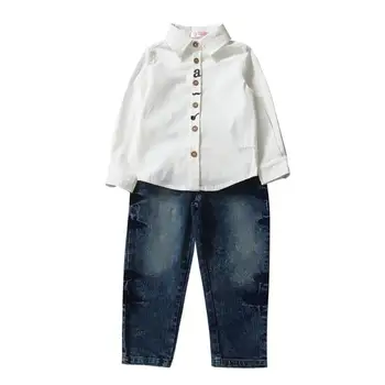 2 Pcs Baby Clothing Sets Kids Boys Long Sleeve Cotton Shirt Tops Jeans Pants Children Outfit Turn-down Collar Clothes Set
2 Pcs Baby Clothing Sets Kids Boys Long Sleeve Cotton Shirt Tops Jeans Pants Children Outfit Turn-down Collar Clothes Set