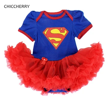 

Blue Superman Baby Costumes Lace Petti Romper Dress 1st Birthday Outfits Bebe Jumpsuit Newborn Baby Girl Clothes Infant Clothing