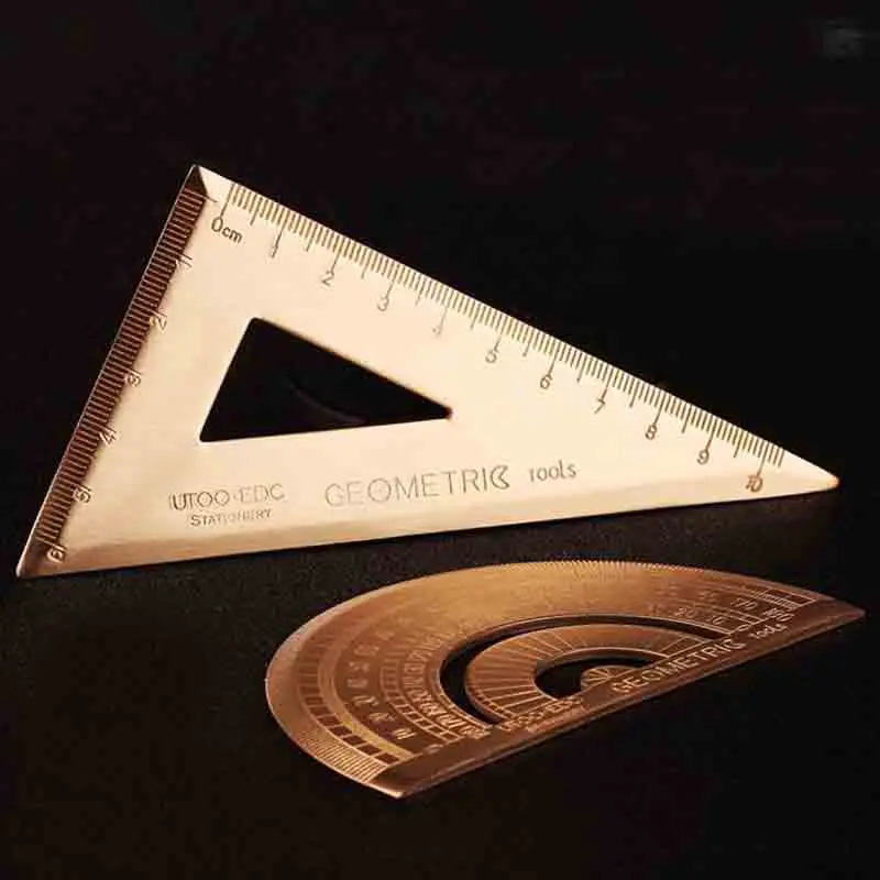 1 Pcs Hot Sale Retro Ruler Brass Ruler Metal Retro Protractor Semicircle Right Angle Drawing School Office Copper Ruler
1 Pcs Hot Sale Retro Ruler Brass Ruler Metal Retro Protractor Semicircle Right Angle Drawing School Office Copper Ruler