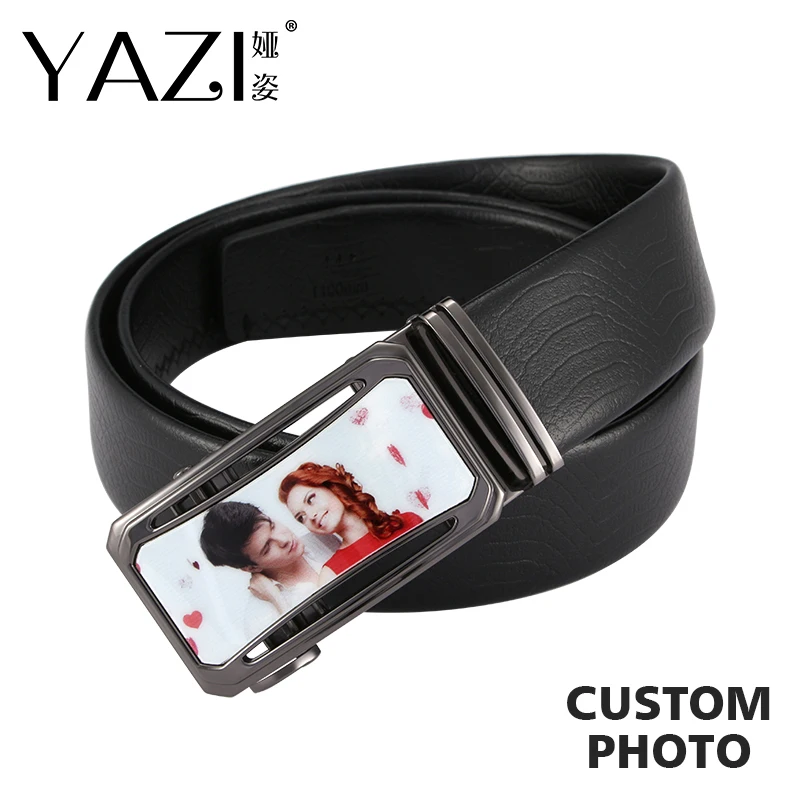 YAZI Unique Custom Photo Belt Cow Leather Luxury Girdles Brand Fashion Automatic Buckle Black Genuine Leather Adult Belt
YAZI Unique Custom Photo Belt Cow Leather Luxury Girdles Brand Fashion Automatic Buckle Black Genuine Leather Adult Belt