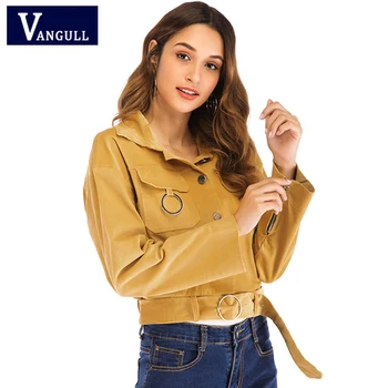 Vangull Spring Jacket Women Corduroy Coat 2019 New Belt Short Coats Jackets Female Long Sleeve Crop Tops Zipper Casual Outwear
Vangull Spring Jacket Women Corduroy Coat 2019 New Belt Short Coats Jackets Female Long Sleeve Crop Tops Zipper Casual Outwear