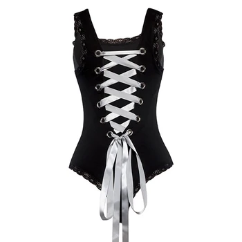 Back Ribbon Lace up Gothic Punk Women Bodysuits Summer Rompers Sexy Skinny Bandage Hollow Out Backless Slim Bodysuit for Girls
Back Ribbon Lace up Gothic Punk Women Bodysuits Summer Rompers Sexy Skinny Bandage Hollow Out Backless Slim Bodysuit for Girls