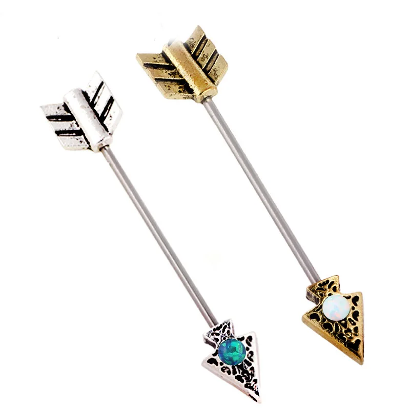 1pcs arrow mark industrial barbell opal stone earrings antique gold silver cartilage long earrings body piercing jewelrys
1pcs arrow mark industrial barbell opal stone earrings antique gold silver cartilage long earrings body piercing jewelrys