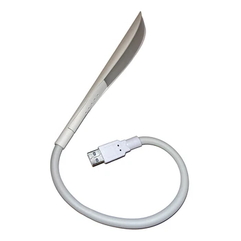 

White ABS USB Reading Lamp with 14 LEDs Dimmable Touch Switch and Flexible Gooseneck design