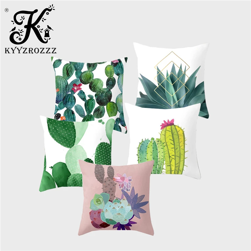 Tropical Plant Cactus Cushion Cover Polyester Green Leaf Printing Home Bedroom Decoration Car Sofa Pillow Covers 45 * 45
Tropical Plant Cactus Cushion Cover Polyester Green Leaf Printing Home Bedroom Decoration Car Sofa Pillow Covers 45 * 45