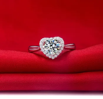 Noble Promose Jewelry Brilliant Real 1Ct Round Solitaire Moissanite Engagement Ring Solid 14K 585 White Gold Anniversary Ring
Noble Promose Jewelry Brilliant Real 1Ct Round Solitaire Moissanite Engagement Ring Solid 14K 585 White Gold Anniversary Ring