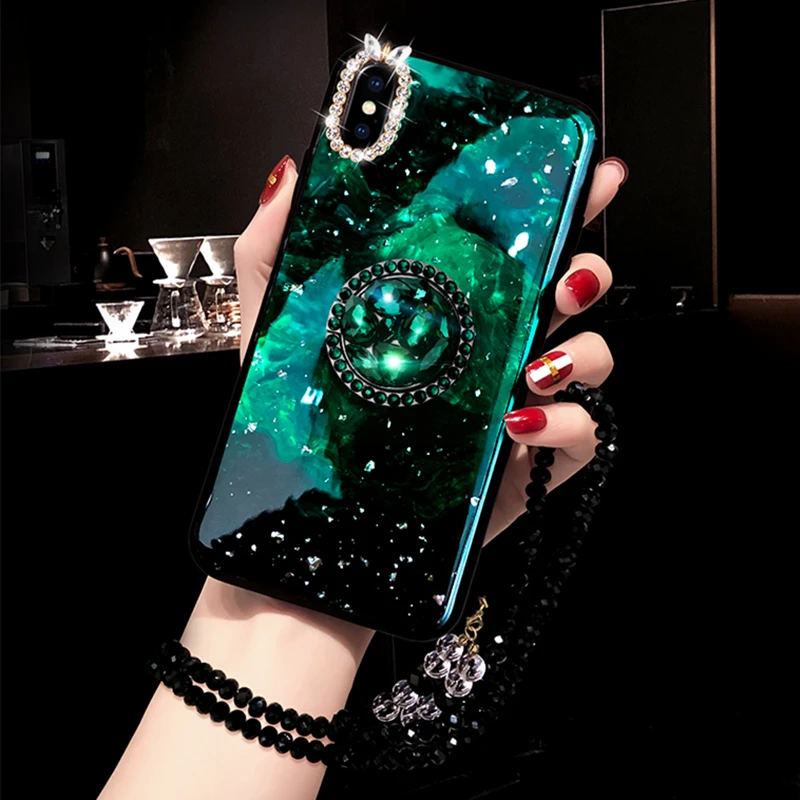 Luxury Marble Diamond Holder Case For iPhone 11 Pro X XS MAX XR 6S 7 8 Plus Cover Bling Glitter With Pearl Strap 360 Finger Ring
Luxury Marble Diamond Holder Case For iPhone 11 Pro X XS MAX XR 6S 7 8 Plus Cover Bling Glitter With Pearl Strap 360 Finger Ring