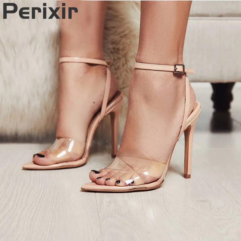 Perixir Summer Clear Sandals Women Transparent High Heels PVC Cross Stilettos Ankle Strap Perspex Heeled Western Design Sandal
Perixir Summer Clear Sandals Women Transparent High Heels PVC Cross Stilettos Ankle Strap Perspex Heeled Western Design Sandal