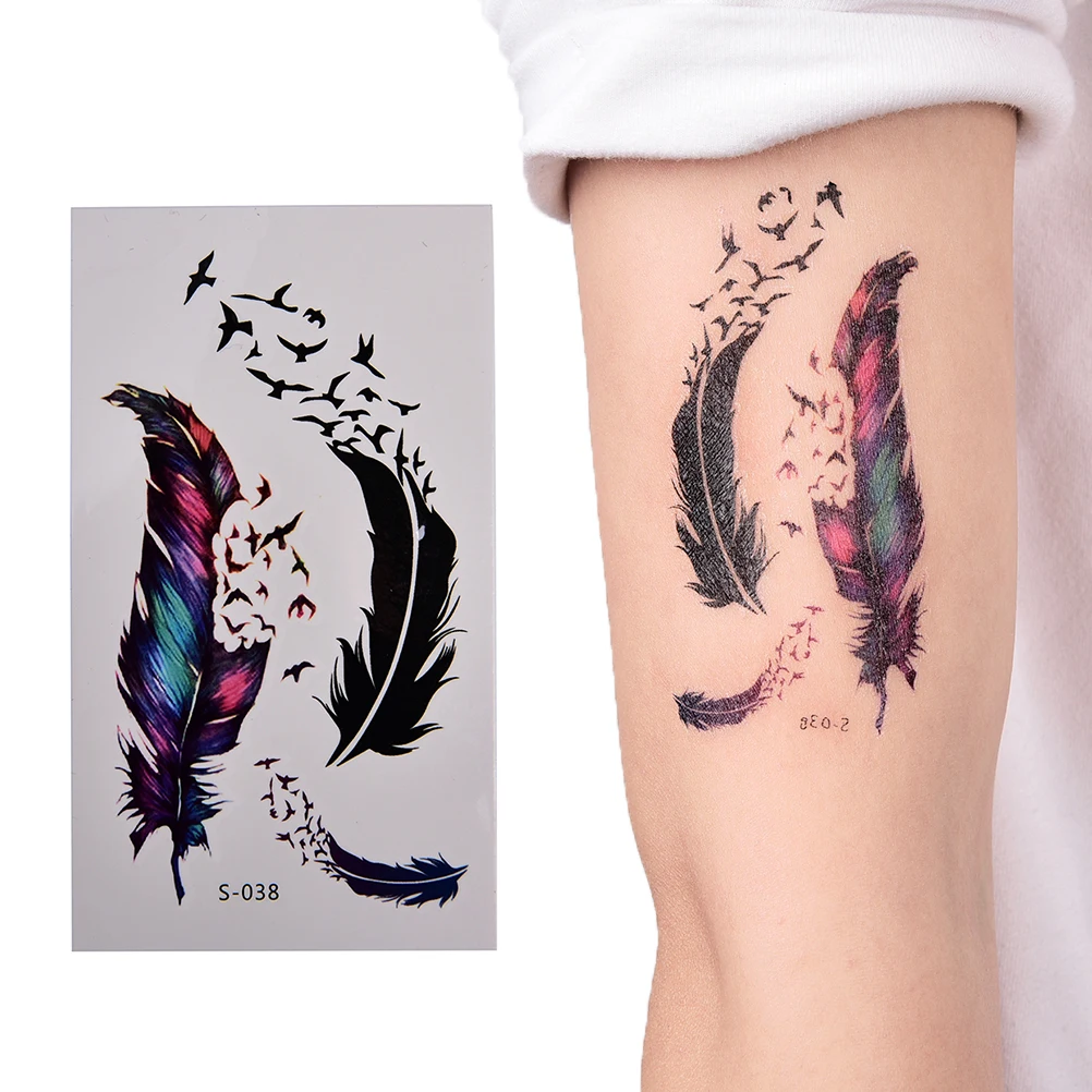 3d Waterproof Temporary Tatoos Sticker Colorful Small Feathers Henna Fake Tattoo Paste For Women Tattoo Sleeve Transfer
3d Waterproof Temporary Tatoos Sticker Colorful Small Feathers Henna Fake Tattoo Paste For Women Tattoo Sleeve Transfer