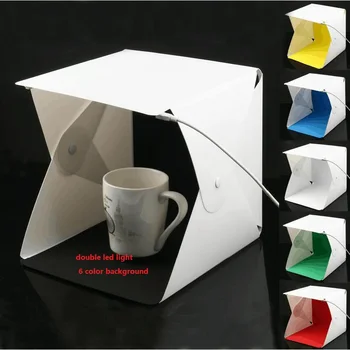 Foleto 23cm Double 2 LED Light Softbox Portable Mini Foldable Photo Stutio Photography 6 Color Background Desktop Lighting photo
Foleto 23cm Double 2 LED Light Softbox Portable Mini Foldable Photo Stutio Photography 6 Color Background Desktop Lighting photo