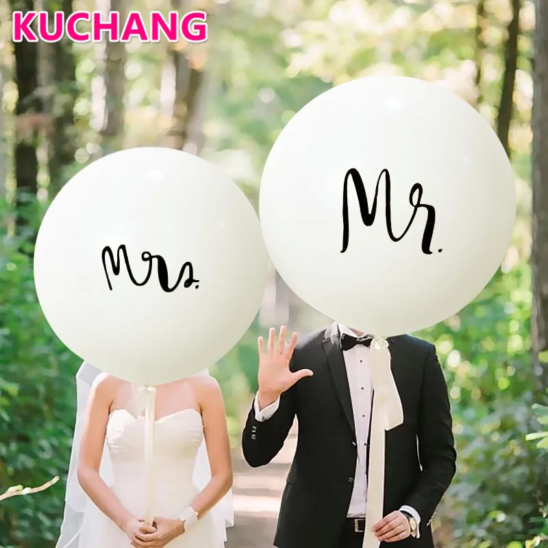 1pc 36inch Giant Round White Mr Mrs Latex Balloons Happy Wedding Valentine's Day Bachelorette Event Party Helium Globos Supplies
1pc 36inch Giant Round White Mr Mrs Latex Balloons Happy Wedding Valentine's Day Bachelorette Event Party Helium Globos Supplies