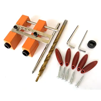 Adjustable Double Pocket Hole Jig Drill Bits Doweling Drilling Jig Punch Locator Woodworking Drill Guide Tool
Adjustable Double Pocket Hole Jig Drill Bits Doweling Drilling Jig Punch Locator Woodworking Drill Guide Tool