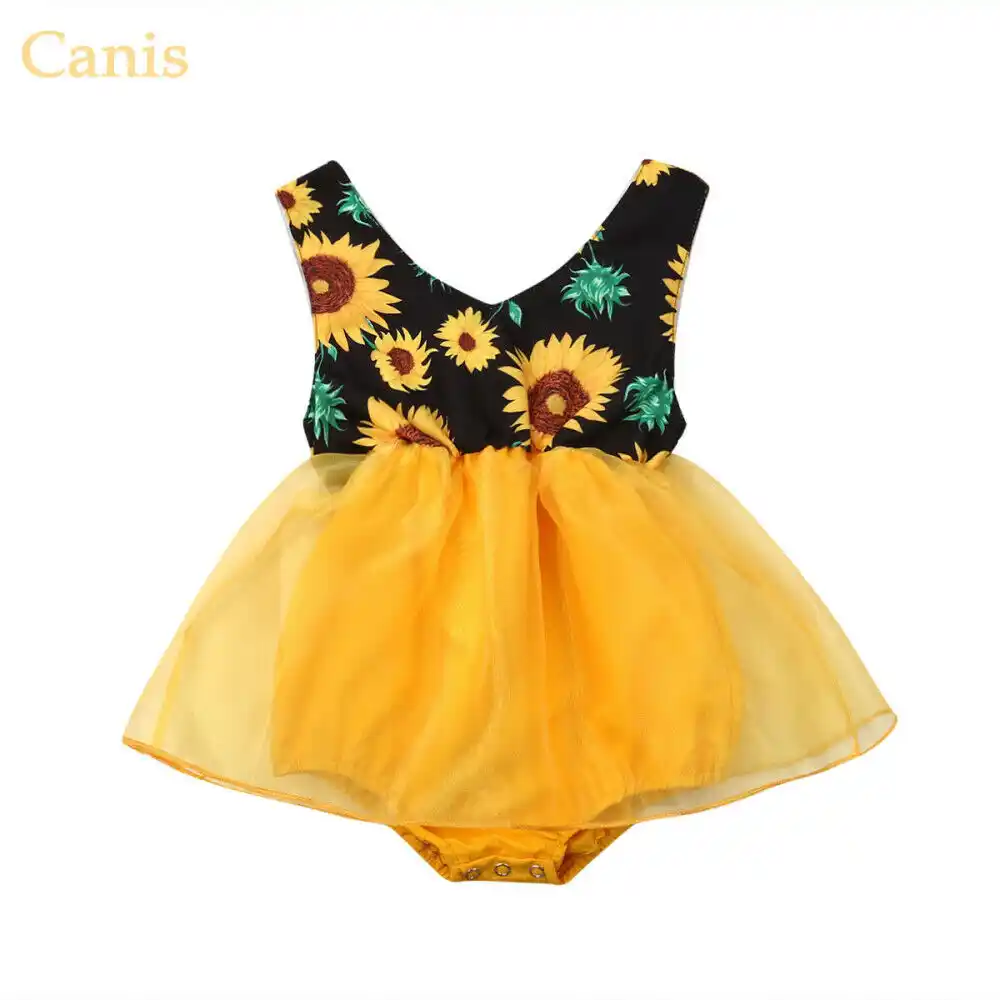 sunflower romper baby