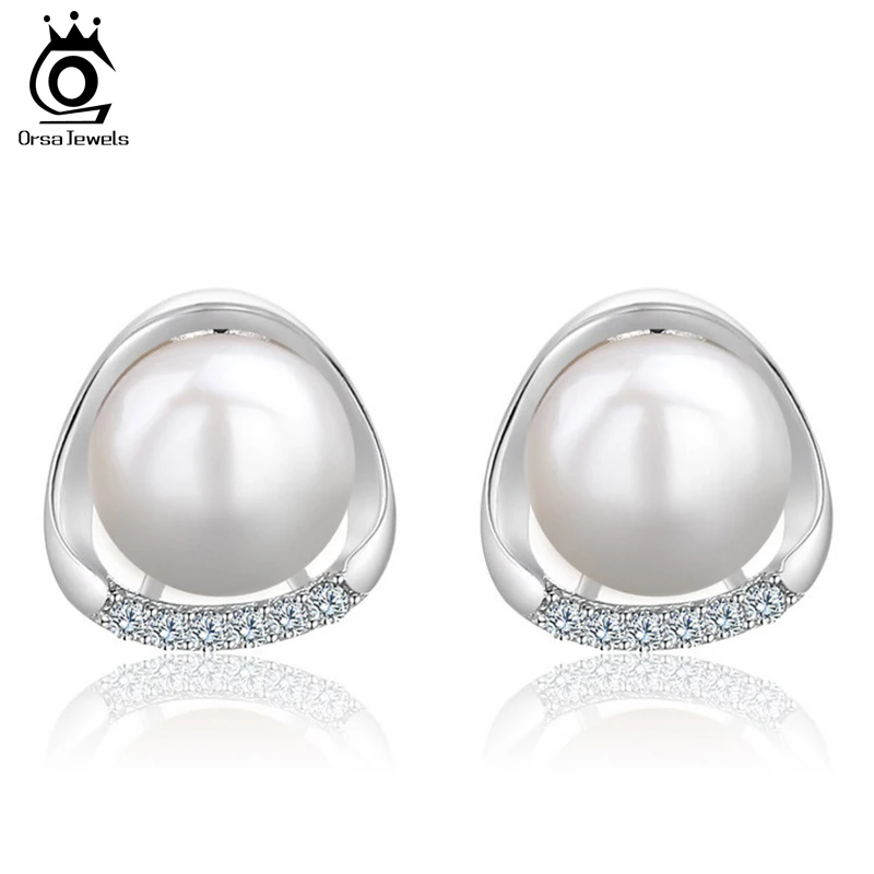 ORSA JEWELS Solid 925 Sterling Silver Women Pearl Stud Earrings Simulated Cubic Zirconia Stylish Earrings Female Jewelry PSE44
ORSA JEWELS Solid 925 Sterling Silver Women Pearl Stud Earrings Simulated Cubic Zirconia Stylish Earrings Female Jewelry PSE44