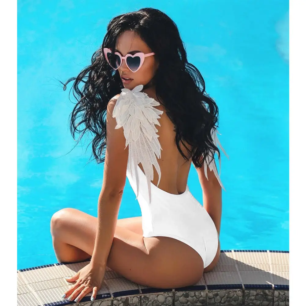 Swimwear 2019 Cute Angel Wings Solid Sexy Backless One Piece Swimsuit Ladies Beachwear Female Bathing Monokini Swimming Suit
Swimwear 2019 Cute Angel Wings Solid Sexy Backless One Piece Swimsuit Ladies Beachwear Female Bathing Monokini Swimming Suit