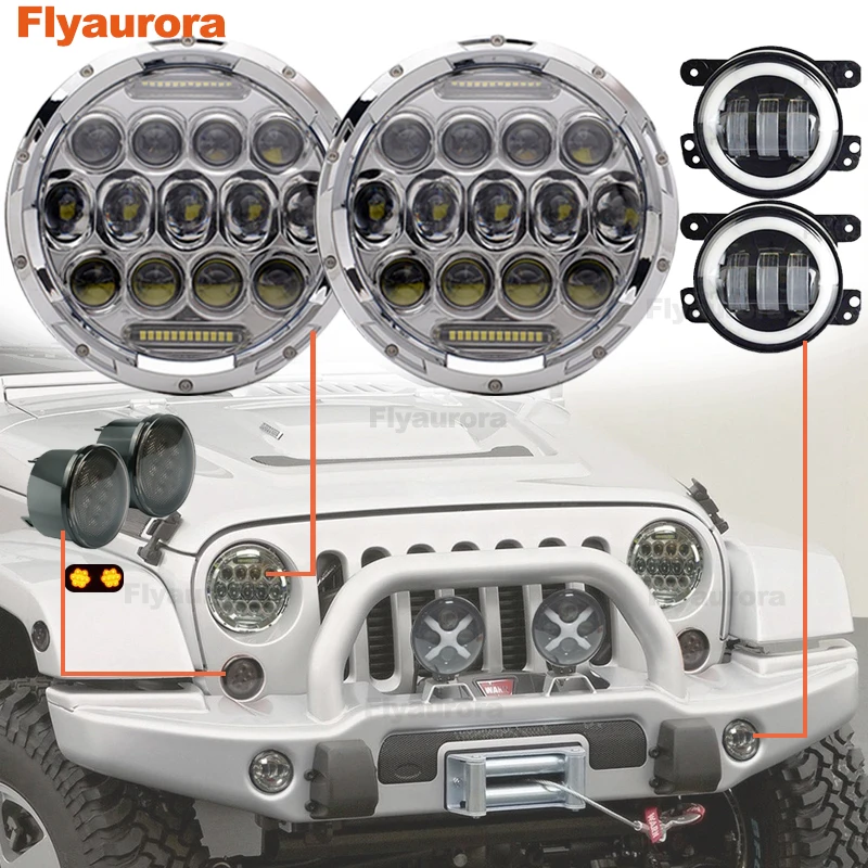 Набор для 07-18 Jeep Wrangler JK JKU 7 "фары DRL 75 Вт + 4 дюймов светодиодный противотуманный фонарь Янтарный Белый Halo поворотов красные дьявольские глаза
Набор для 07-18 Jeep Wrangler JK JKU 7 "фары DRL 75 Вт + 4 дюймов светодиодный противотуманный фонарь Янтарный Белый Halo поворотов красные дьявольские глаза