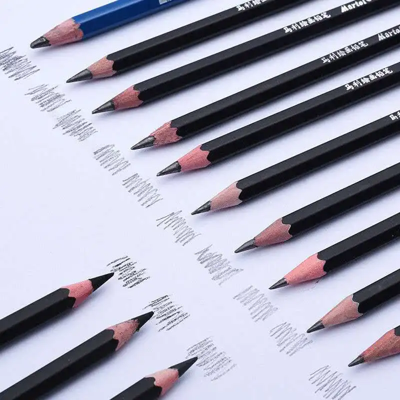 

Black Sketch And Drawing Pencil HB 2H 1B 2B 3B 4B 5B 6B 7B 8B 12B 14B Painting Pencils Art Highlight Sketch Charcoal Pen B021