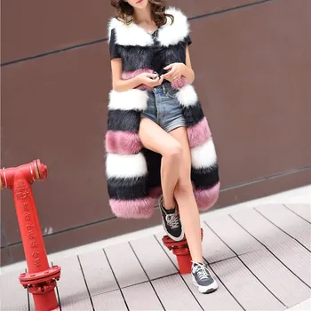 Fur vest 2017 autumn and winter imitation fox fur long section stitching vest Korean Slim was thin
Fur vest 2017 autumn and winter imitation fox fur long section stitching vest Korean Slim was thin