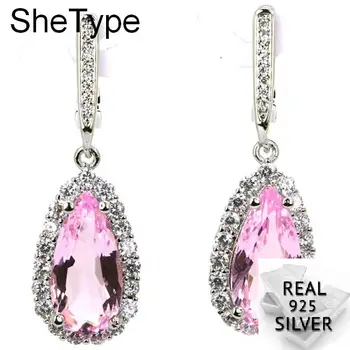 Romantic 8.0g Drop Shape Pink Kunzite White Cubic Zirconia Gift For Girls 925 Solid Sterling Silver Earrings 37x12mm
Romantic 8.0g Drop Shape Pink Kunzite White Cubic Zirconia Gift For Girls 925 Solid Sterling Silver Earrings 37x12mm