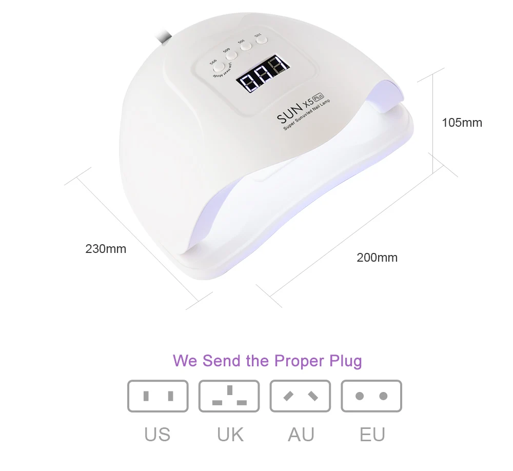 80W SUN X5 Plus LED Lamp Nail Dryer LCD Display 36 LEDS Dryer Lamp For Curing Gel Polish Auto Sensor Timer Nail Machines
80W SUN X5 Plus LED Lamp Nail Dryer LCD Display 36 LEDS Dryer Lamp For Curing Gel Polish Auto Sensor Timer Nail Machines